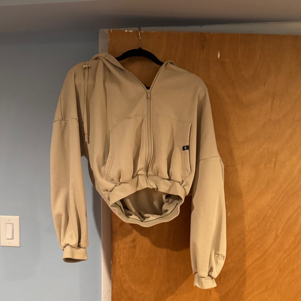 POPFLEX Tan Cropped Hoodie